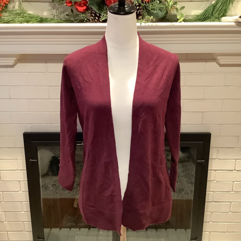#210 NWT Revolution Open FrontButton Detail Maroon Plum Cardigan Size XS